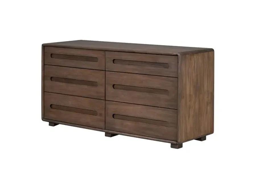 Benjamin 6-Drawer Dresser - Modern Mocha - Brown