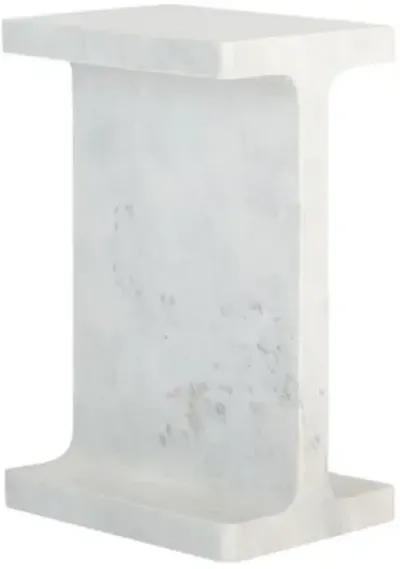 Ryan End Table - Polar White Marble