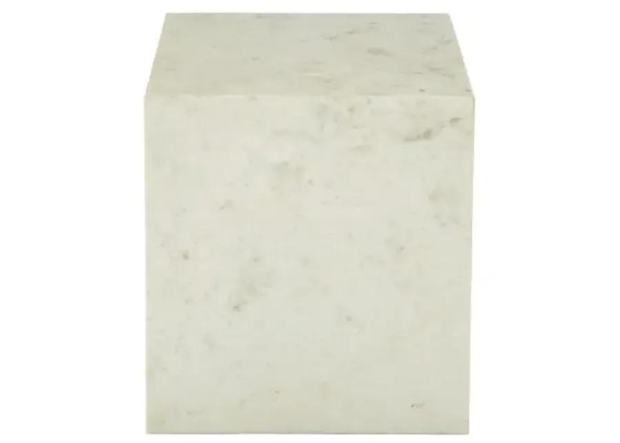 Brooklyn End Table - Polar White Marble