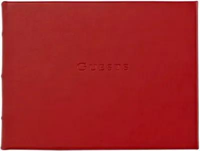 Leather Guest Book - Red