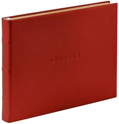 Leather Guest Book - Red