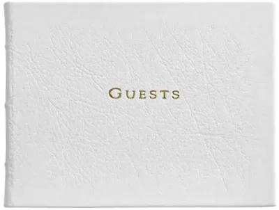 Leather Guest Book - White