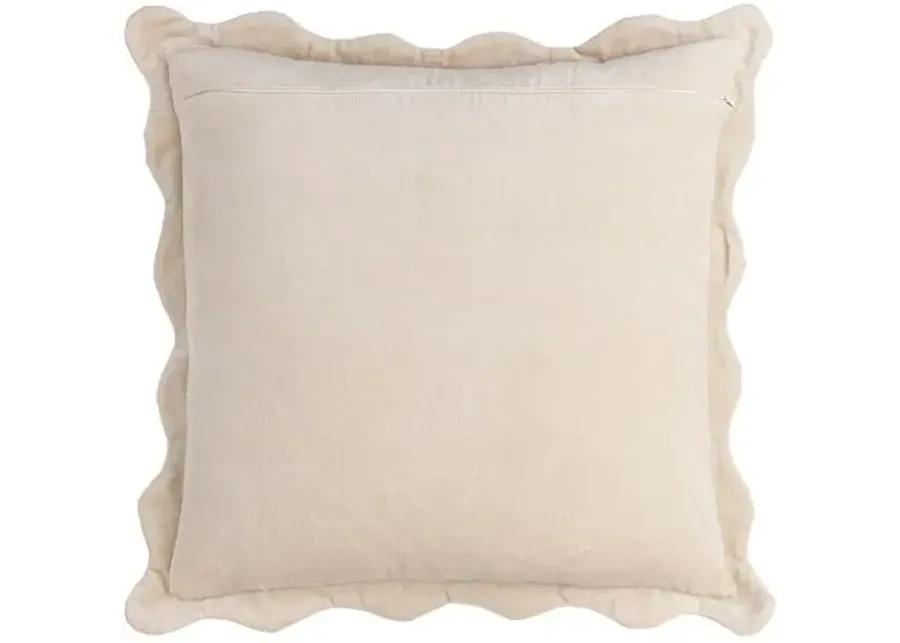 Elfie Scallop Trim Velvet Pillow