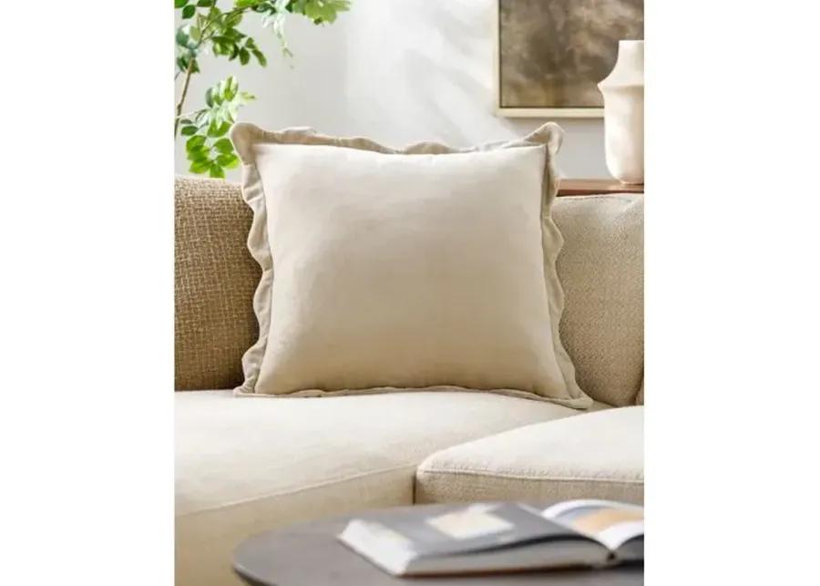 Elfie Scallop Trim Velvet Pillow