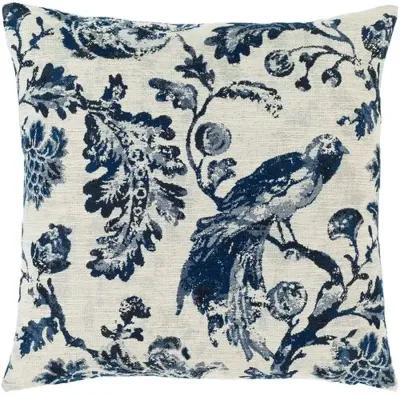 Sanya Bird Pillow - Ivory/Navy