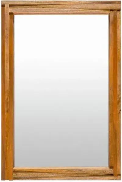 Leo Mango Wood Wall Mirror - Brown