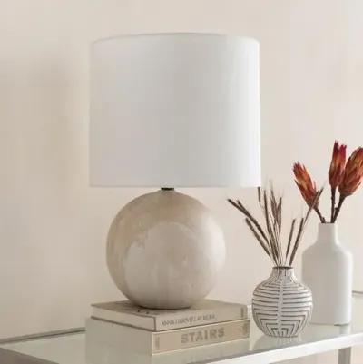 Bruno Ball Table Lamp - White Marbled