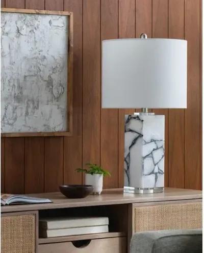 Emi Marble Table Lamp - Black/White