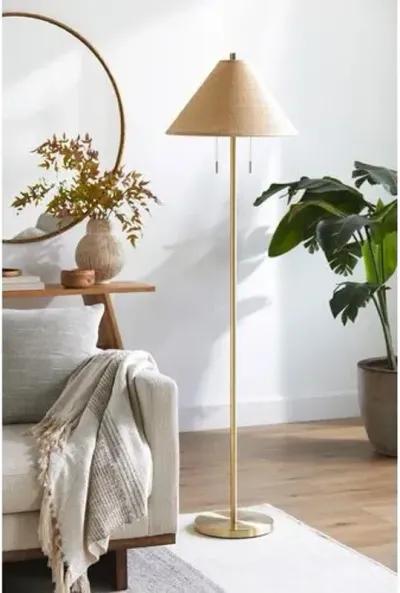 Karlee Floor Lamp - Natural/Gold