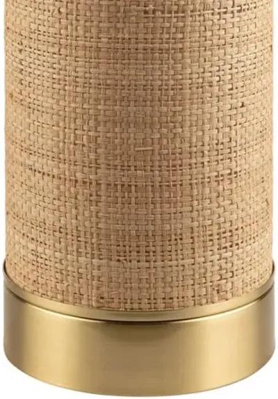 Malka Rattan Table Lamp - Tan/Gold - Multi