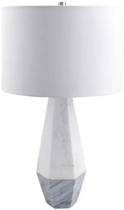 Skyla Marble Table Lamp - Gray/White