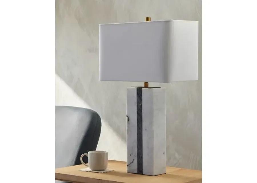 Tenley Marble Table Lamp - Gray/White