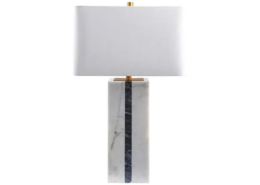 Tenley Marble Table Lamp - Gray/White