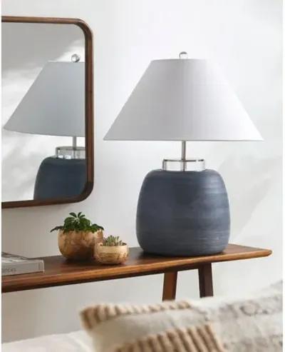 Zoya Porcelain Accent Table Lamp - Gray - 25Hx20Wx20D in