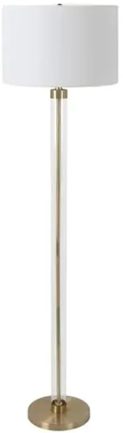 Jordy Glass Floor Lamp - Clear/Brass