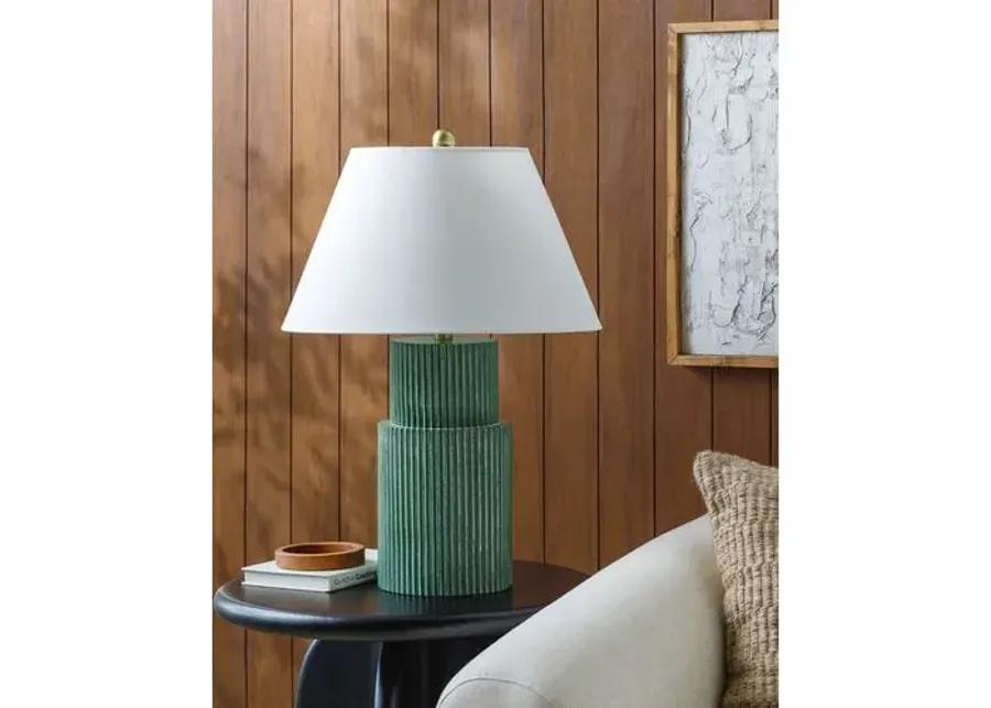 Shepard Painted Resin Table Lamp - Green