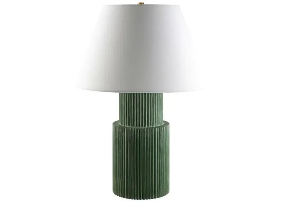 Shepard Painted Resin Table Lamp - Green