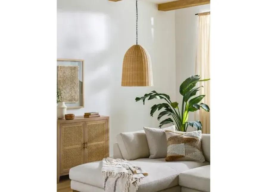 Brixley Rattan Dome Pendant - Beige