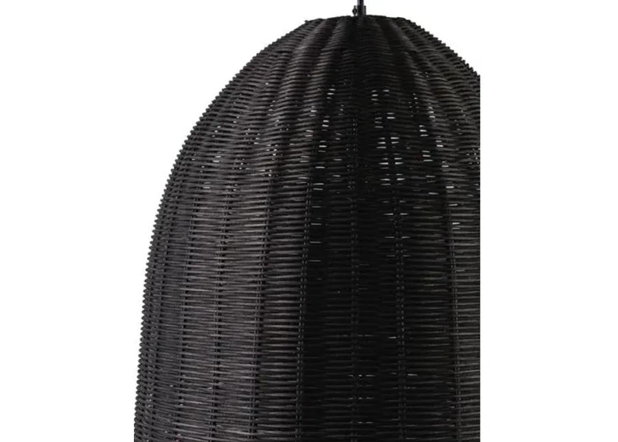 Brixley Rattan Dome Pendant - Black