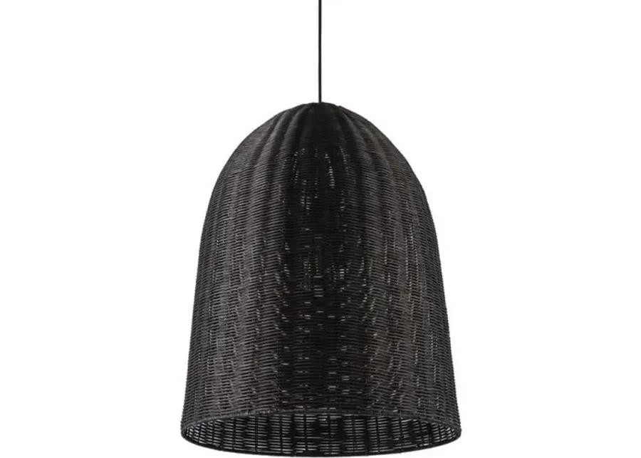 Brixley Rattan Dome Pendant - Black