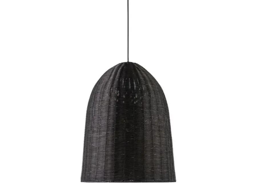 Brixley Rattan Dome Pendant - Black