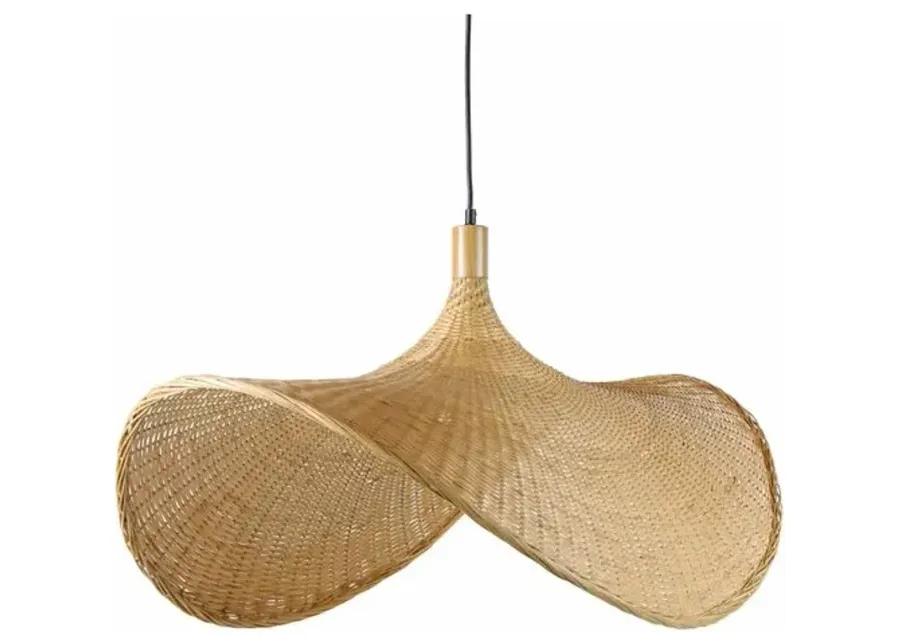 Bar Harbor Rattan Pendant - Natural - Brown