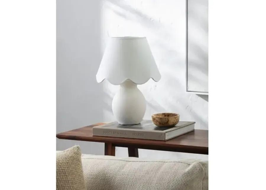 Karla Scallop Shade Table Lamp - White