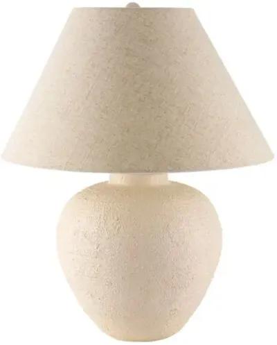 Sofie Resin Table Lamp - Ivory/Wheat - White