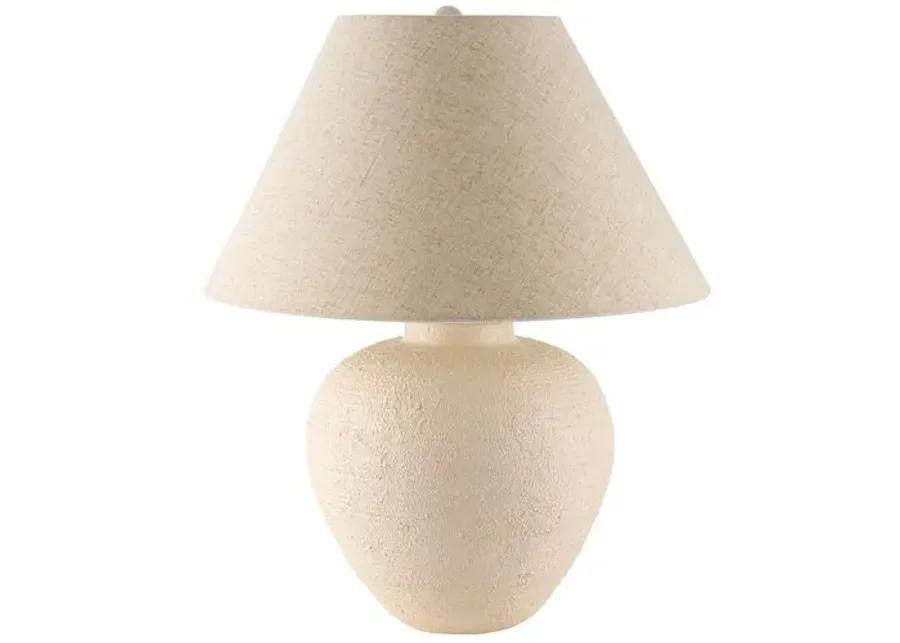 Sofie Resin Table Lamp - Ivory/Wheat - White