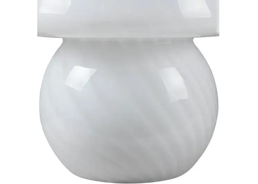 Ace Painted Glass Accent Table Lamp - White - 16Hx11Wx11D in