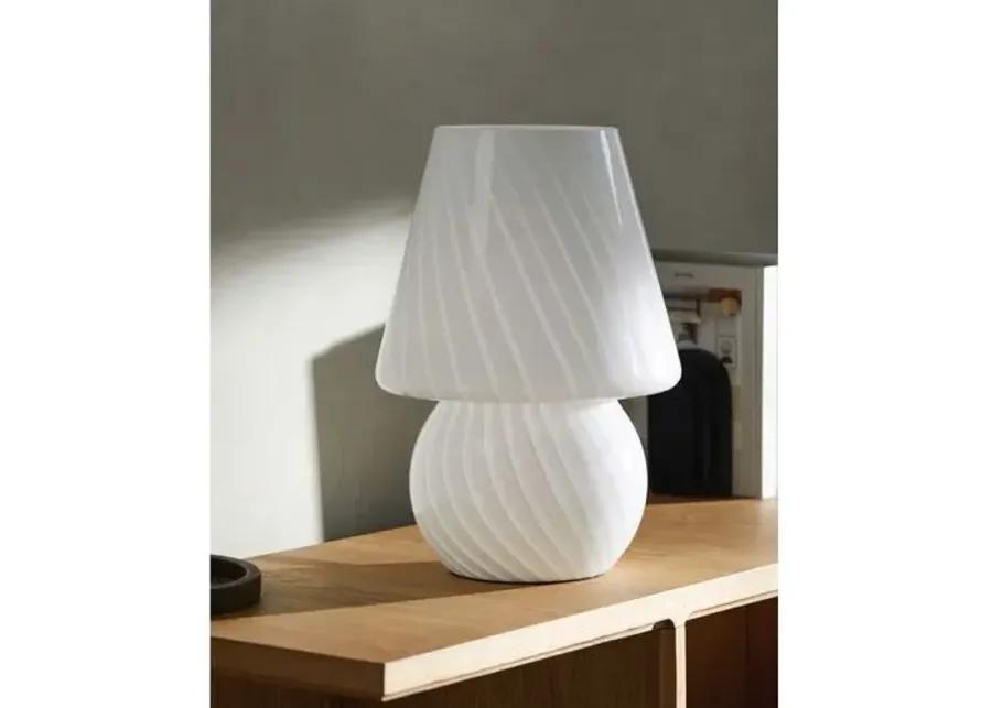 Ace Painted Glass Accent Table Lamp - White - 16Hx11Wx11D in