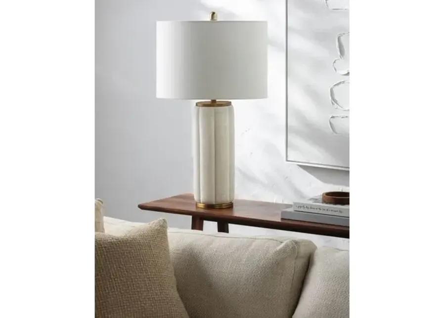 Ellory Textured Resin Table Lamp - White