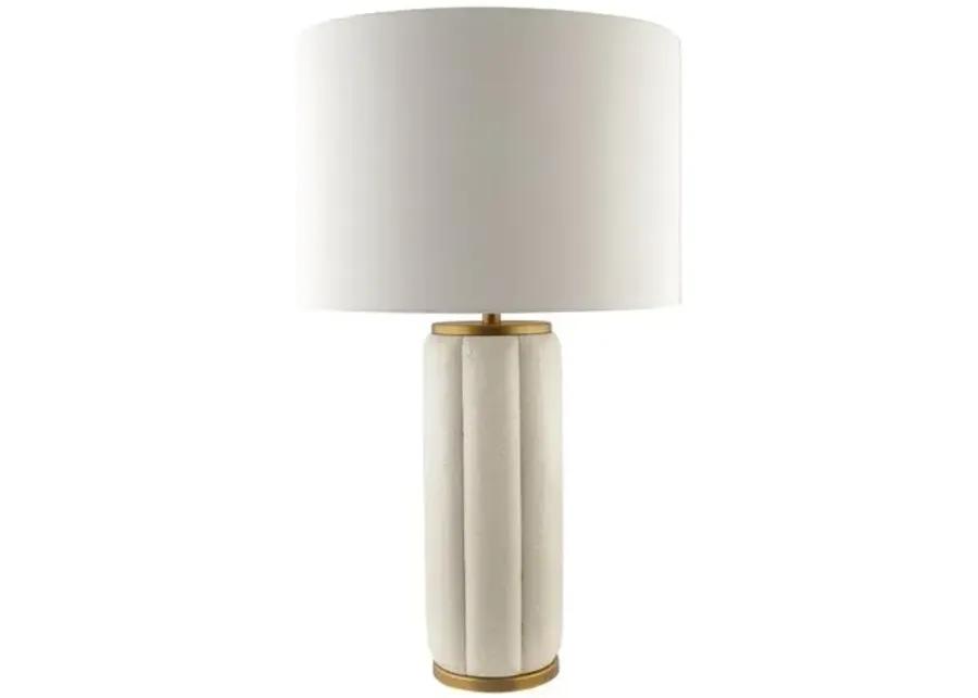 Ellory Textured Resin Table Lamp - White