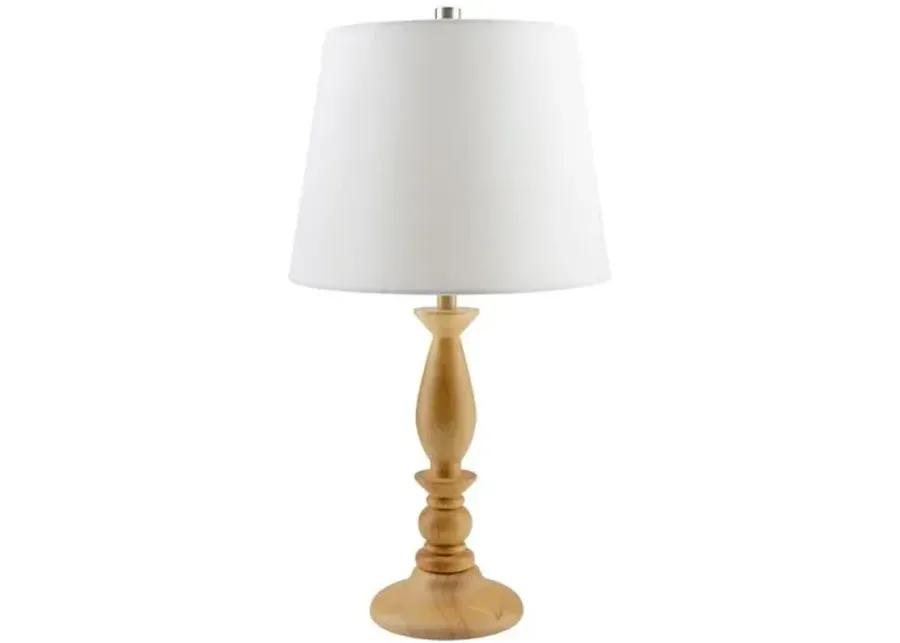 Edisto Painted Wood Table Lamp - Natural - Beige