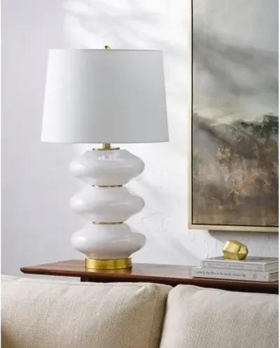 Fitz Painted Glass Table Lamp - White/Gold