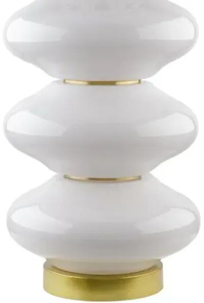 Fitz Painted Glass Table Lamp - White/Gold