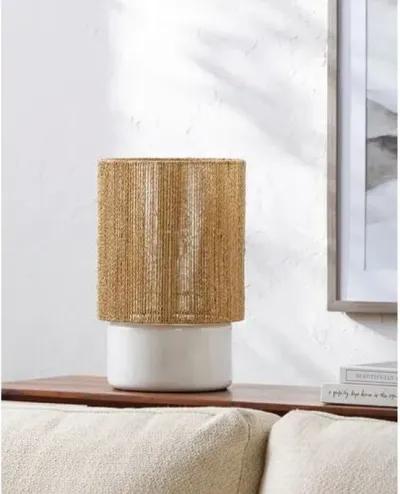 Jagger Accent Table Lamp - White/Natural - 14Hx9Wx9D in