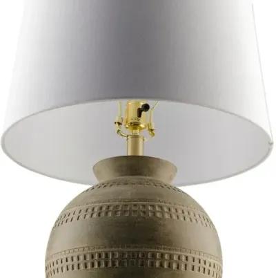 Cannon Painted Resin Table Lamp - Gray