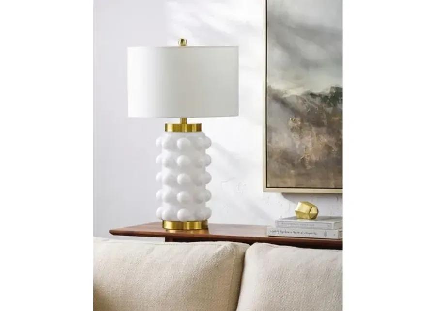 Kade Painted Glass Table Lamp - White