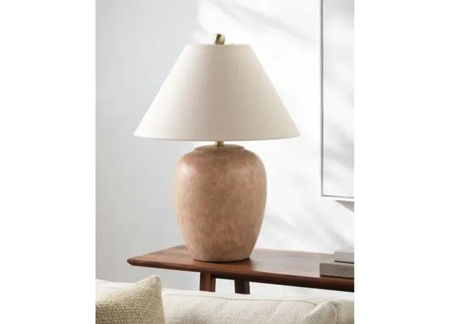 Koda Ceramic Table Lamp - Brown/Beige - Pink