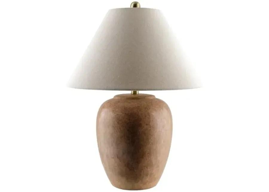 Koda Ceramic Table Lamp - Brown/Beige - Pink