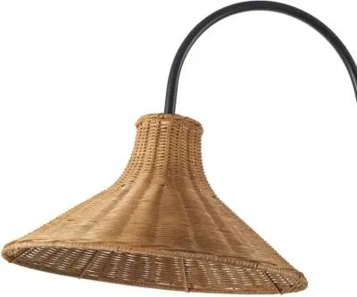 Tulum Rattan Floor Lamp - Black/Natural