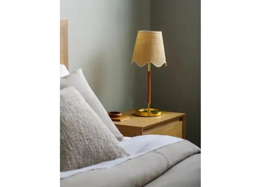 Kai Accent Table Lamp - Brass/Jute - Yellow - 22Hx9Wx9D in