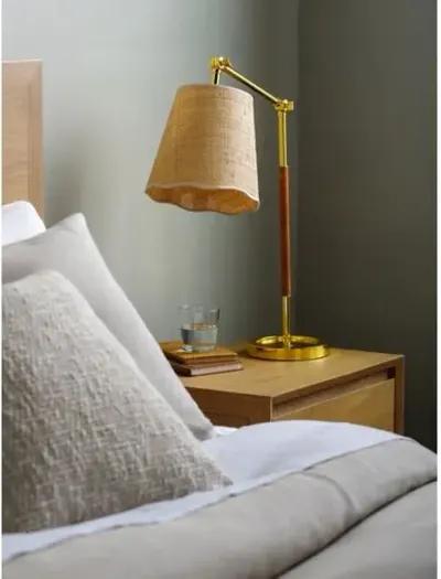 Kai Adjustable Accent Table Lamp - Brass/Jute - Yellow - 25Hx16.5Wx9D in