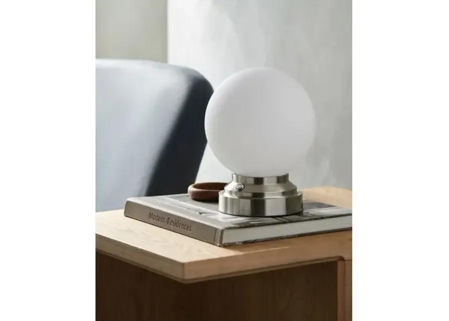 Jazzlyn Globe Accent Table Lamp - Silver - 10Hx8Wx8D in