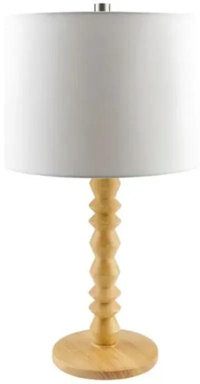 Anya Wood Veneer Table Lamp - Natural - Beige