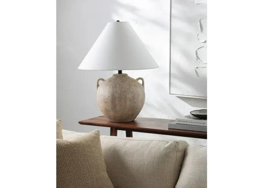 Dune Ceramic Jar Table Lamp - Gray