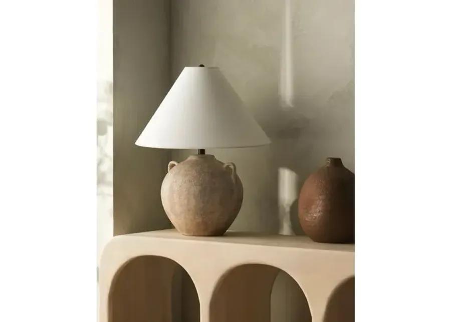 Dune Ceramic Jar Table Lamp - Gray