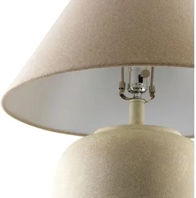 Merike Antiqued Ceramic Table Lamp - White/Beige