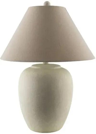 Merike Antiqued Ceramic Table Lamp - White/Beige